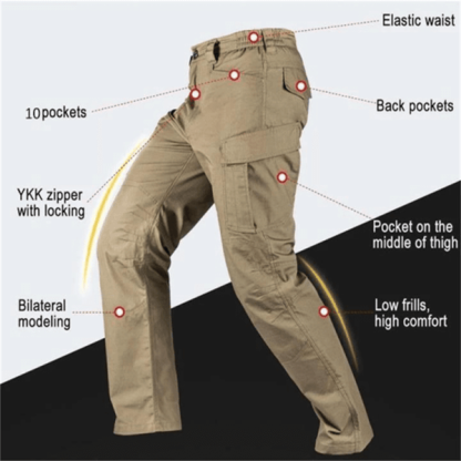 LA Police Gear - Pantalones tácticos impermeables para hombre con pretina elástica | Pantalones tácticos EDC de senderismo resistentes al agua, ligeros y duraderos para hombre